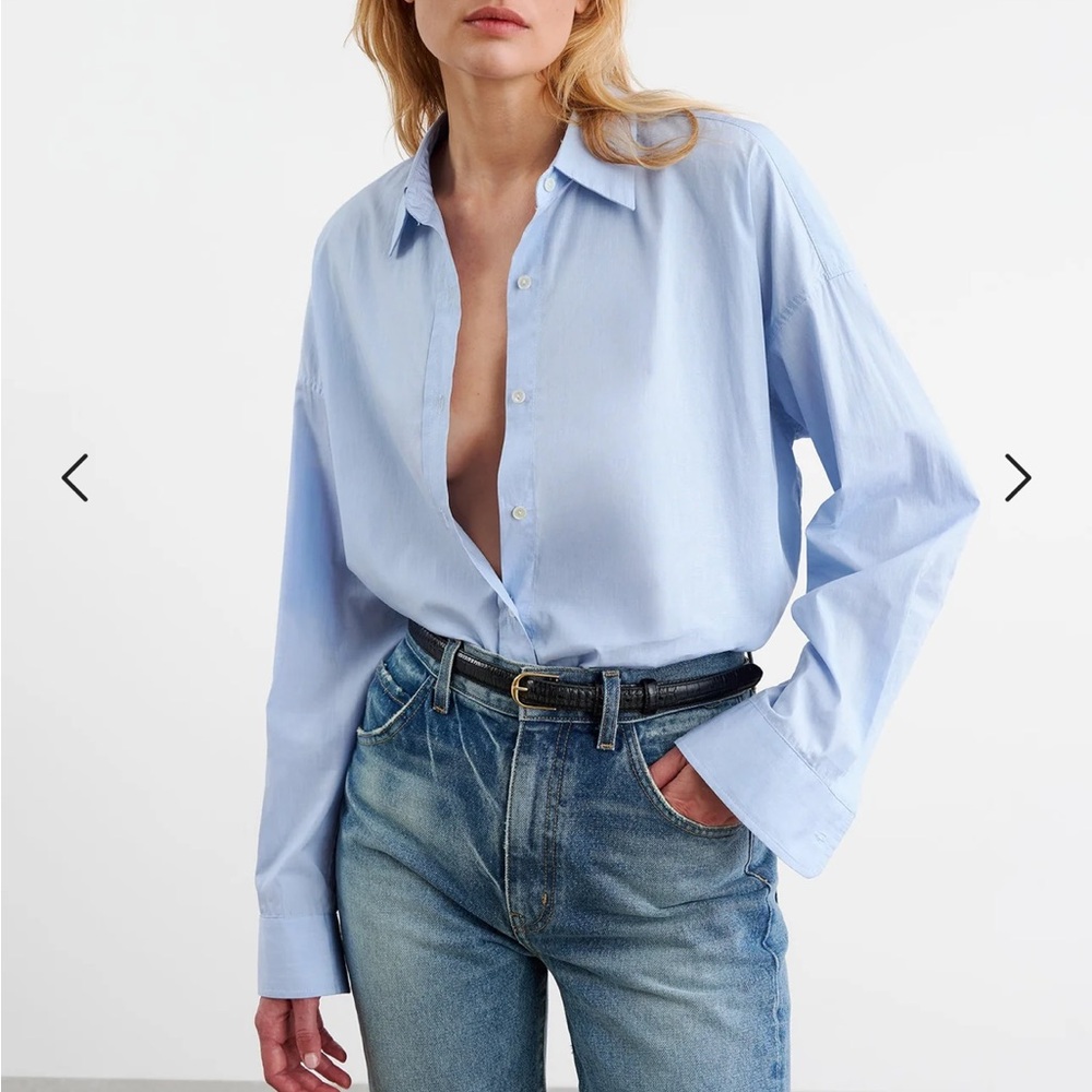 Nili Lotan Mattia Shirt in Sky Blue NWOT
